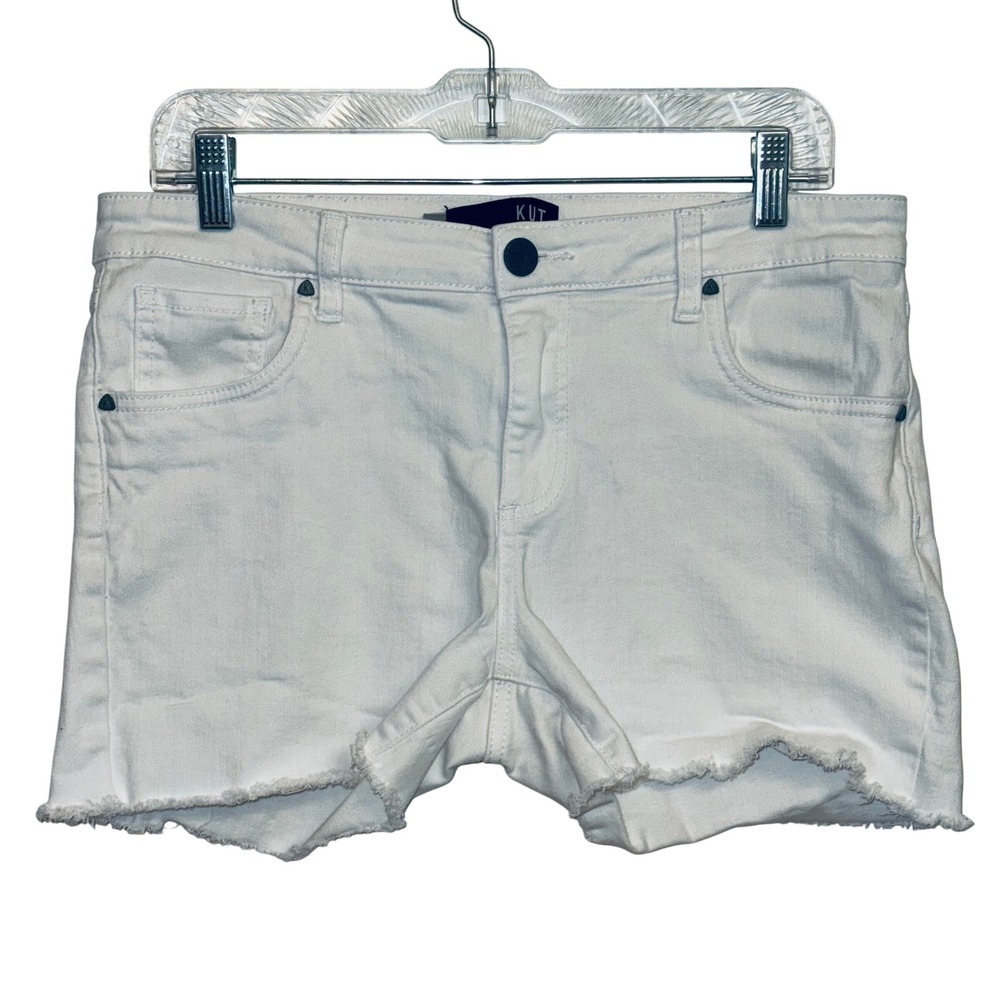 Kut from the Kloth White Frayed Hem Women's Denim Shorts